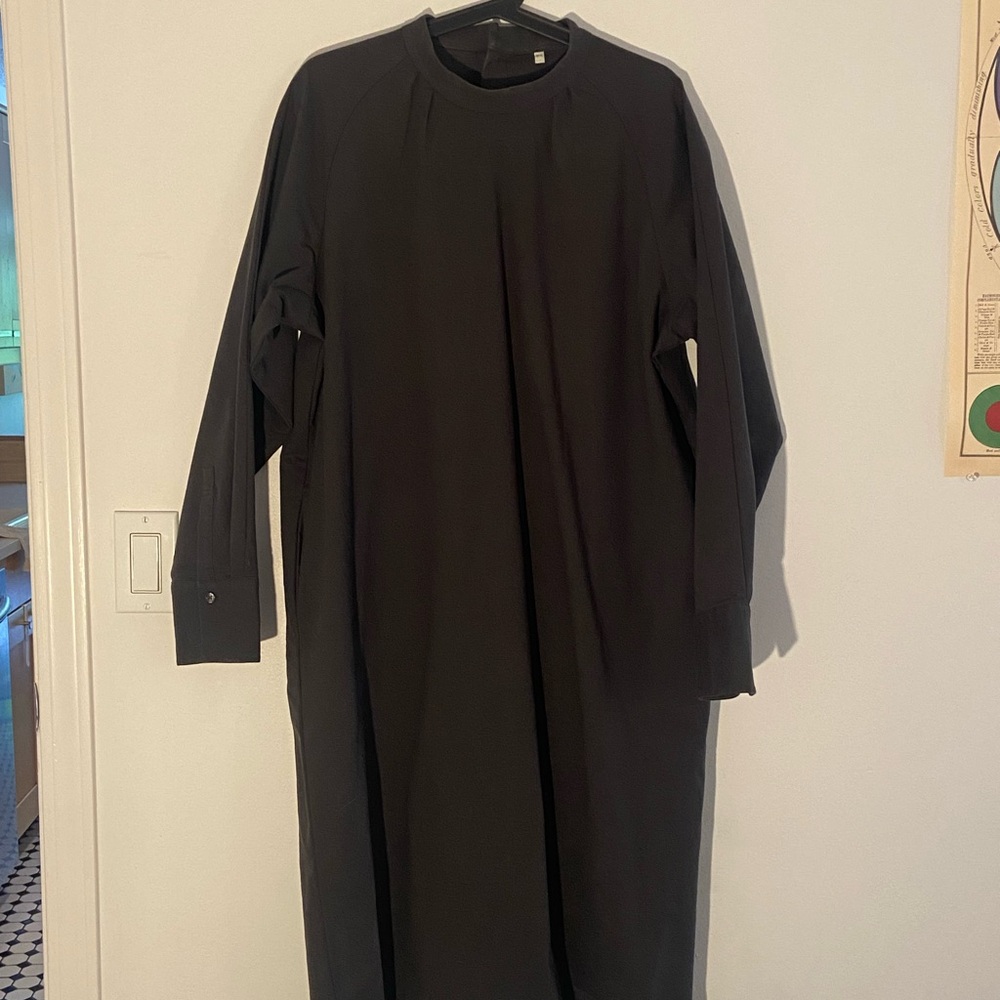 Muji Dark Grey Long Sleeve Dress